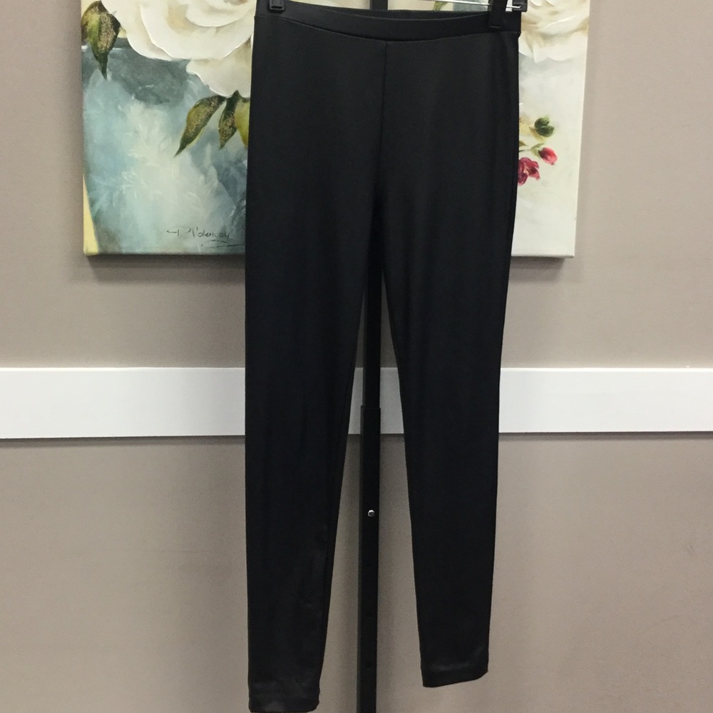 BLACK LEATHER LOOK LEGGINGS SZ SMALL