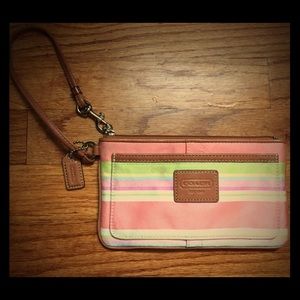 Coach Striped Wristlet Coach Striped Wristlet