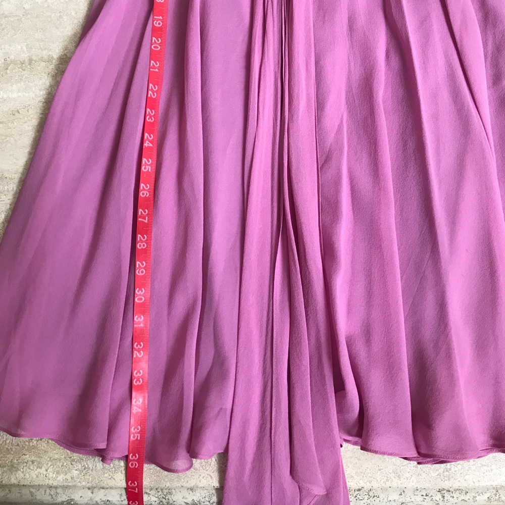 BCBG Maxazria Mauve Silk Chiffon Sleeveless Dress - Picture 7 of 8