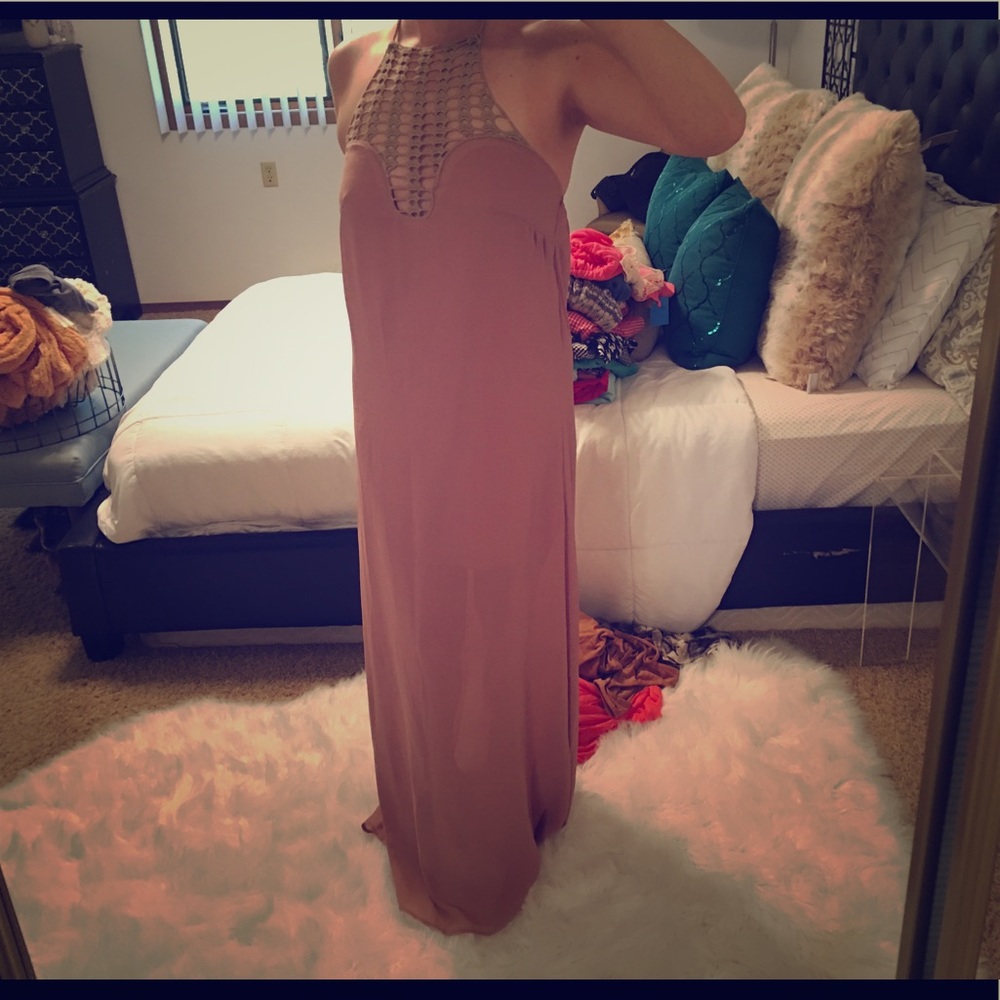 Dusty rose empire dress