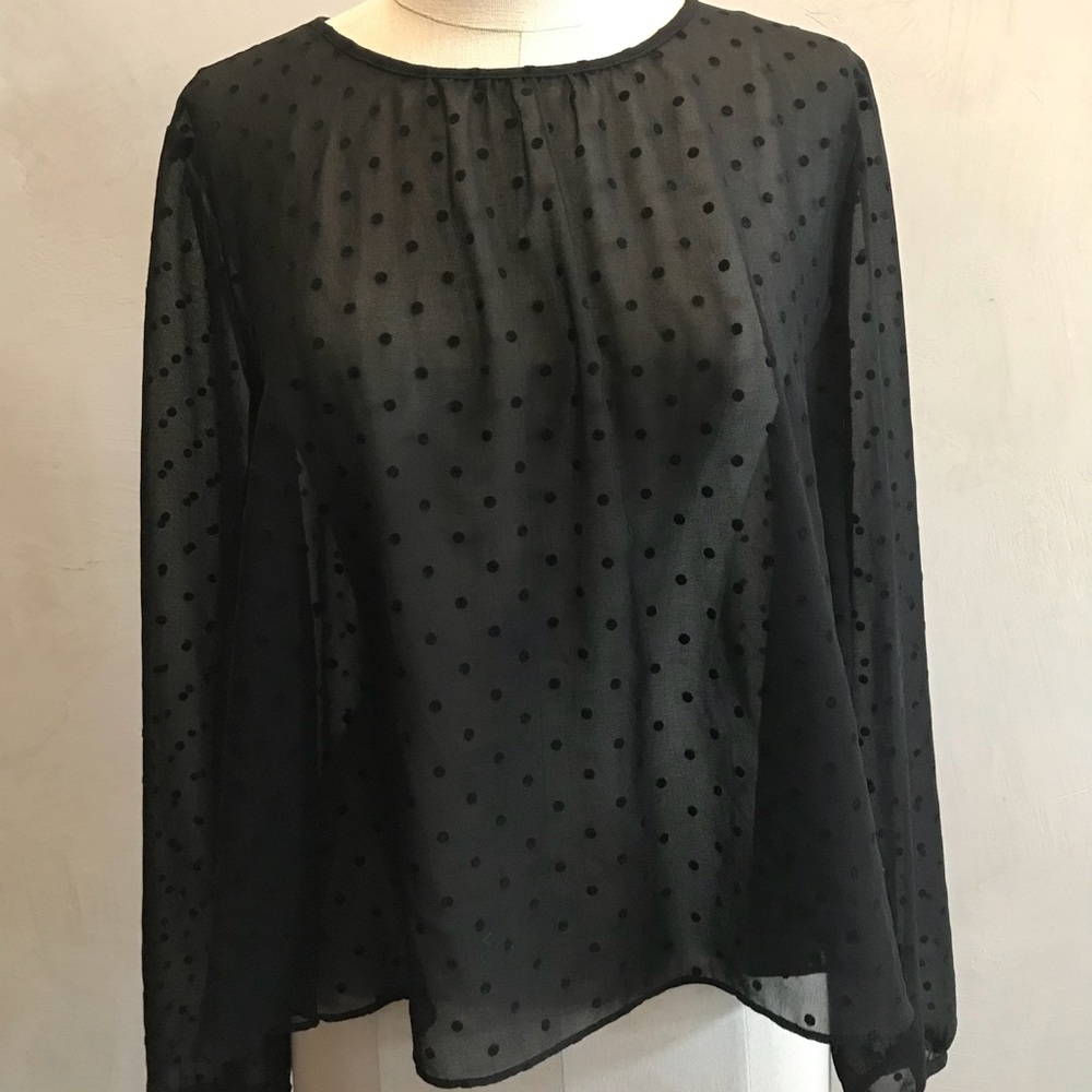 Sheer polka-dot top