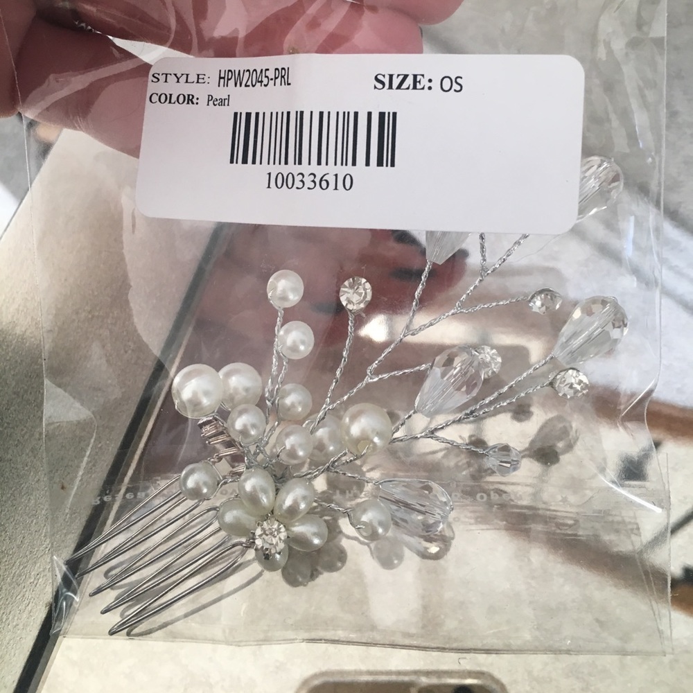 Bridal Hair Piece - Rhinestones and Pearls