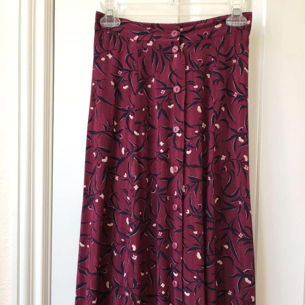 Vintage Wine Floral Skirt