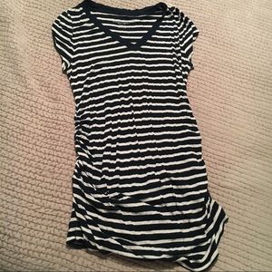 Navy Striped Maternity Shirt