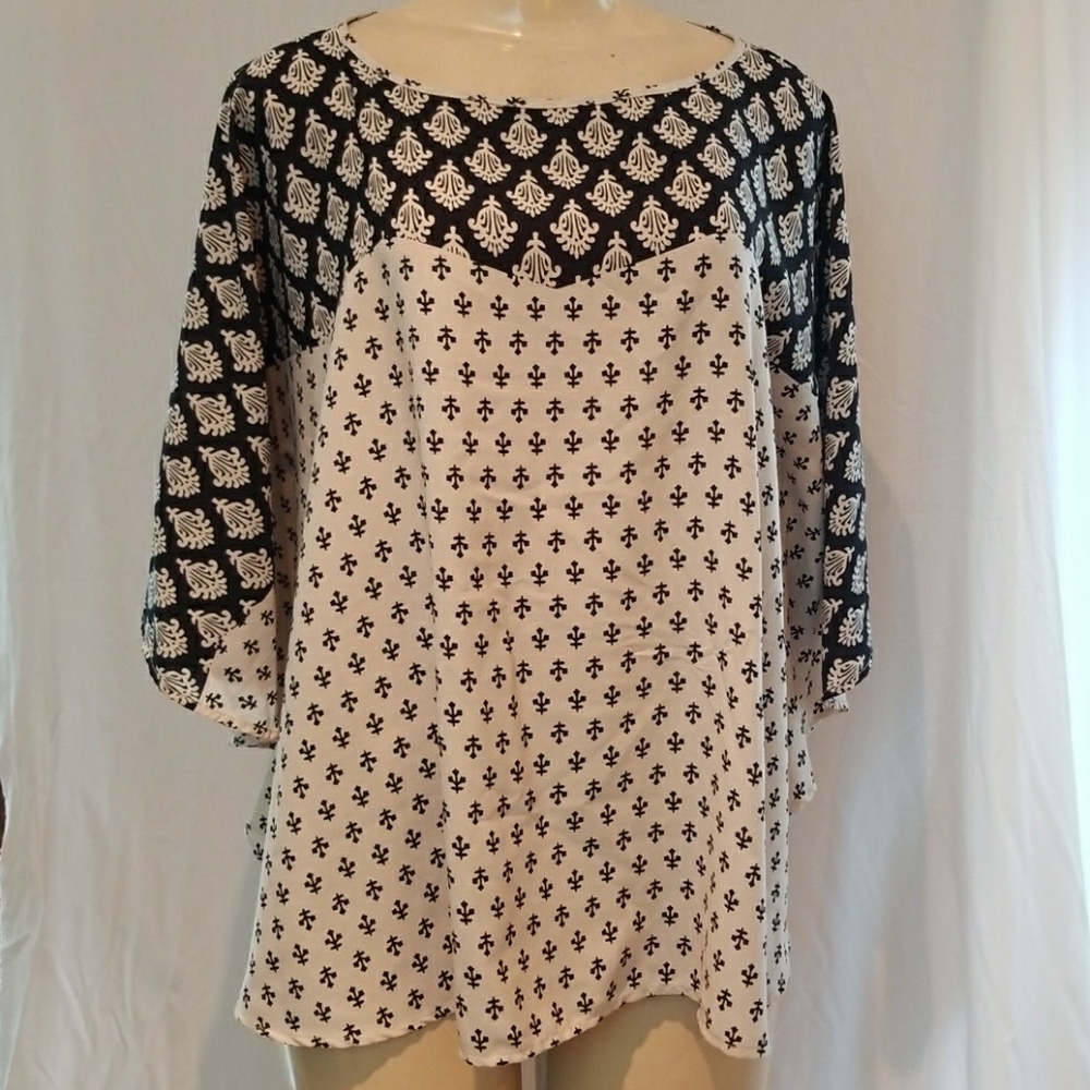 New half circle flowy loose top tunic print