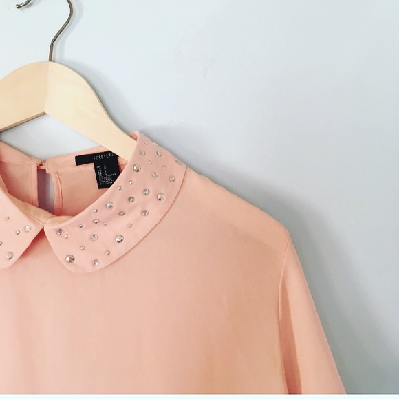 Forever 21 Tops - Forever 21 NWT Pink Peterpan Blouse Sz L