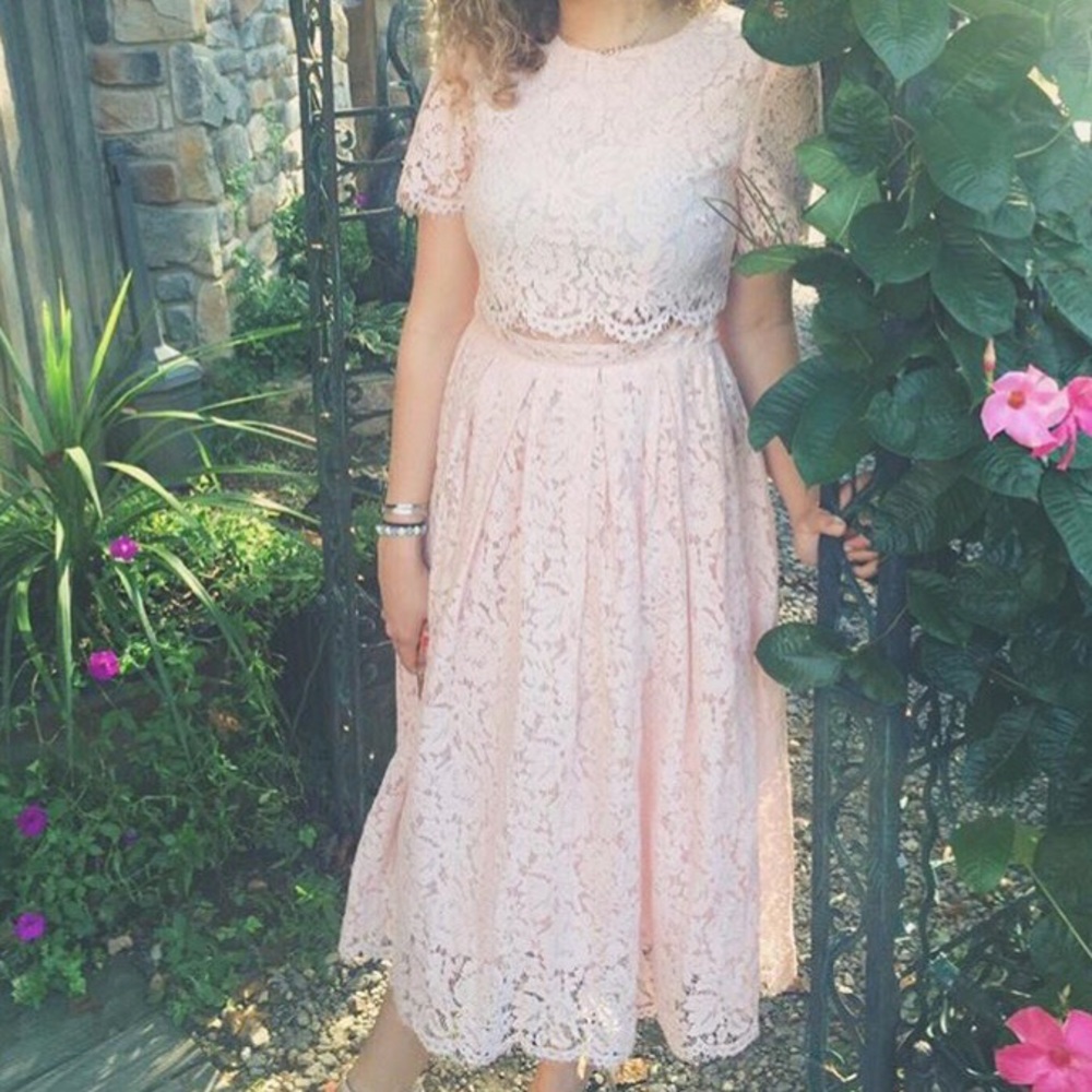 Light pink lace dress