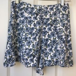 Light Blue Floral Pattern Shorts