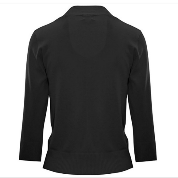 NEW Basic Soft Stretch Knit Bolero Shrug Cardigan Black - Picture 3 of 5