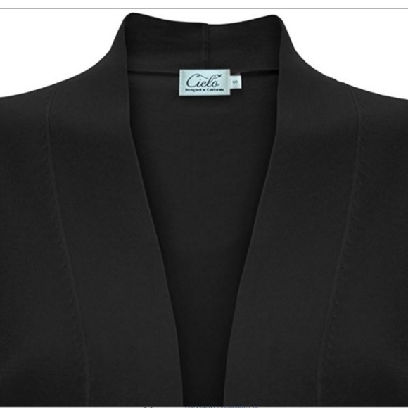 NEW Basic Soft Stretch Knit Bolero Shrug Cardigan Black - Picture 4 of 5