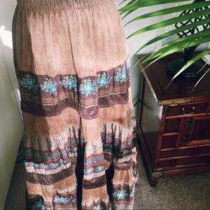 Unique BrownMaxi Skirt