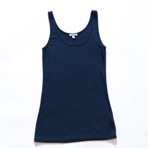 Valette Navy Blue Ribbed Tank