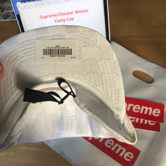 Supreme Checker Weave Camp Cap