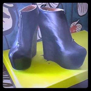 Jeffrey Campbell leather front zip platform bootie Jeffrey Campbell leather front zip platform bootie