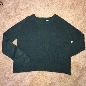 Hunter Green Knit Cropped Sweater