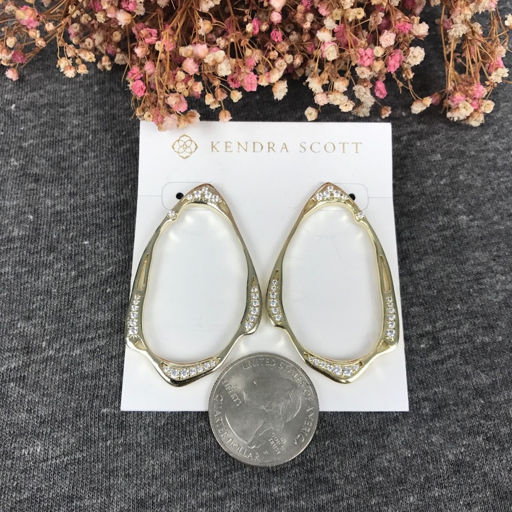 NWT Kendra Scott Livi Gold Stud Earrings - Picture 3 of 3