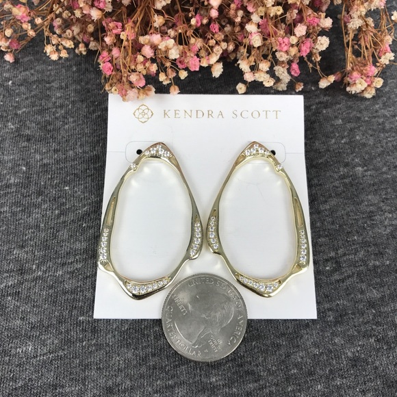 NWT Kendra Scott Livi Gold Stud Earrings - Picture 3 of 3