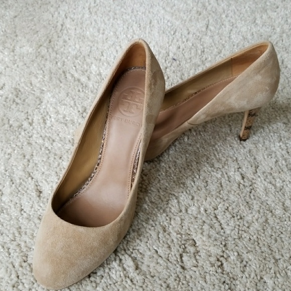 Tory Burch Shoes - Tory Burch suede snakeskin pumps size 5.5