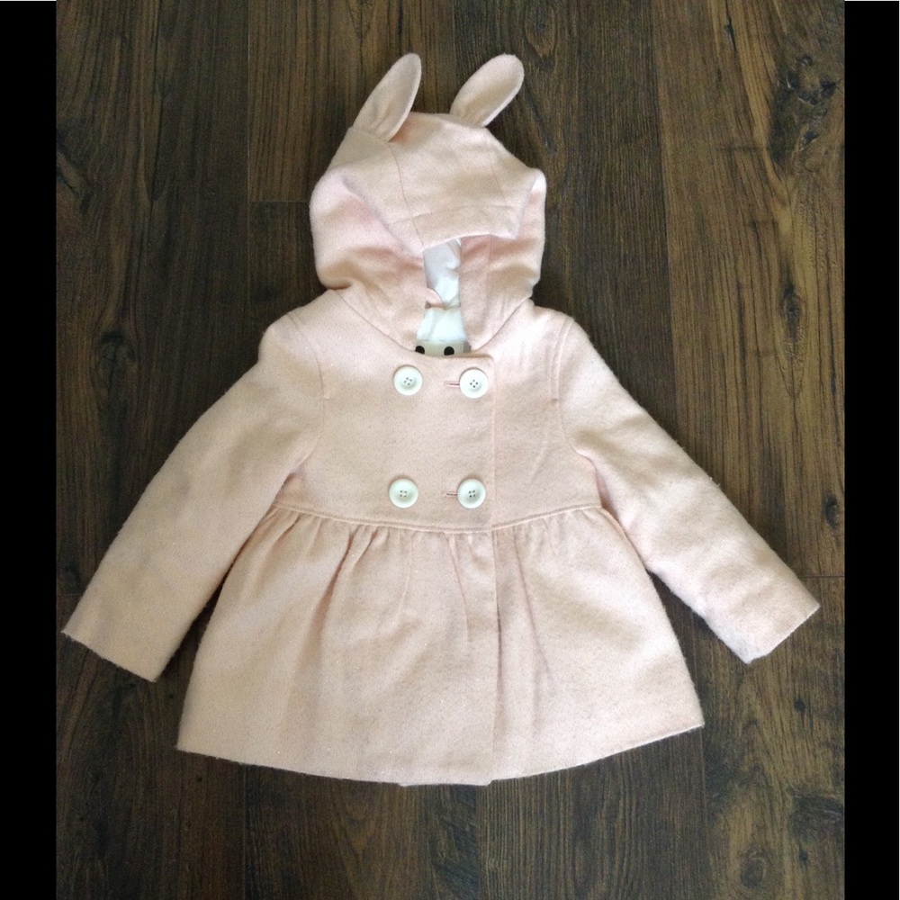 Pink Girls Peacoat - 2T