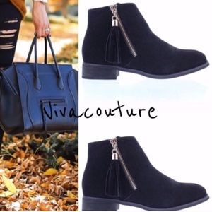 Vivacouture Shoes - One Hour Sale Black suede booties tassel details Vivacouture Shoes - One Hour Sale Black suede booties tassel details