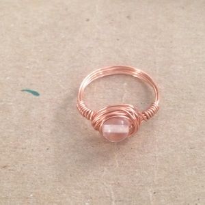 Clear Quartz Wire Ring (Size 6.5)