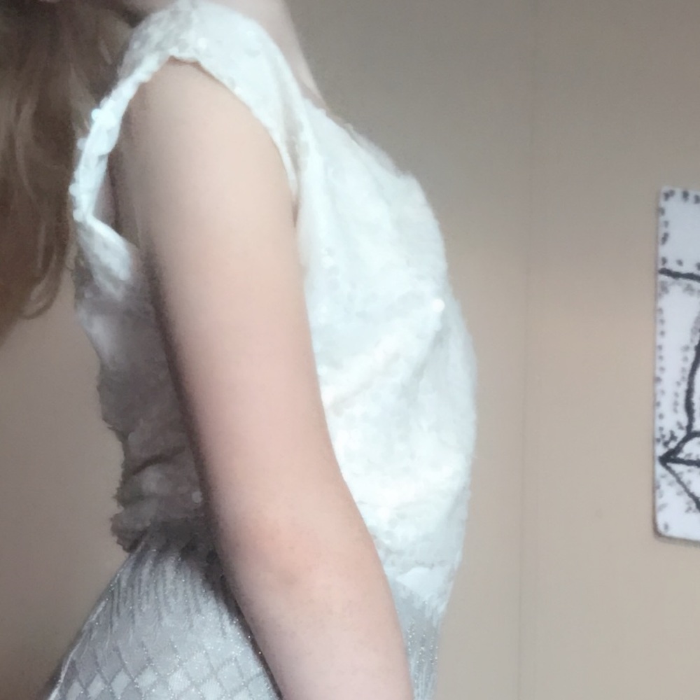 White sequin shirt