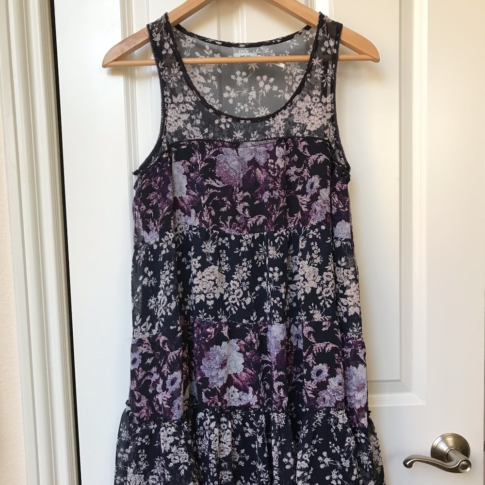 Purple Floral Shift Dress