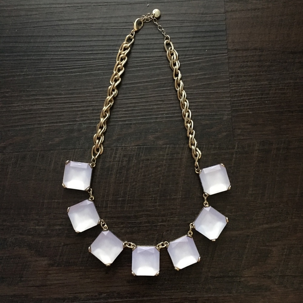Necklace, crystalline appearance with gold chain