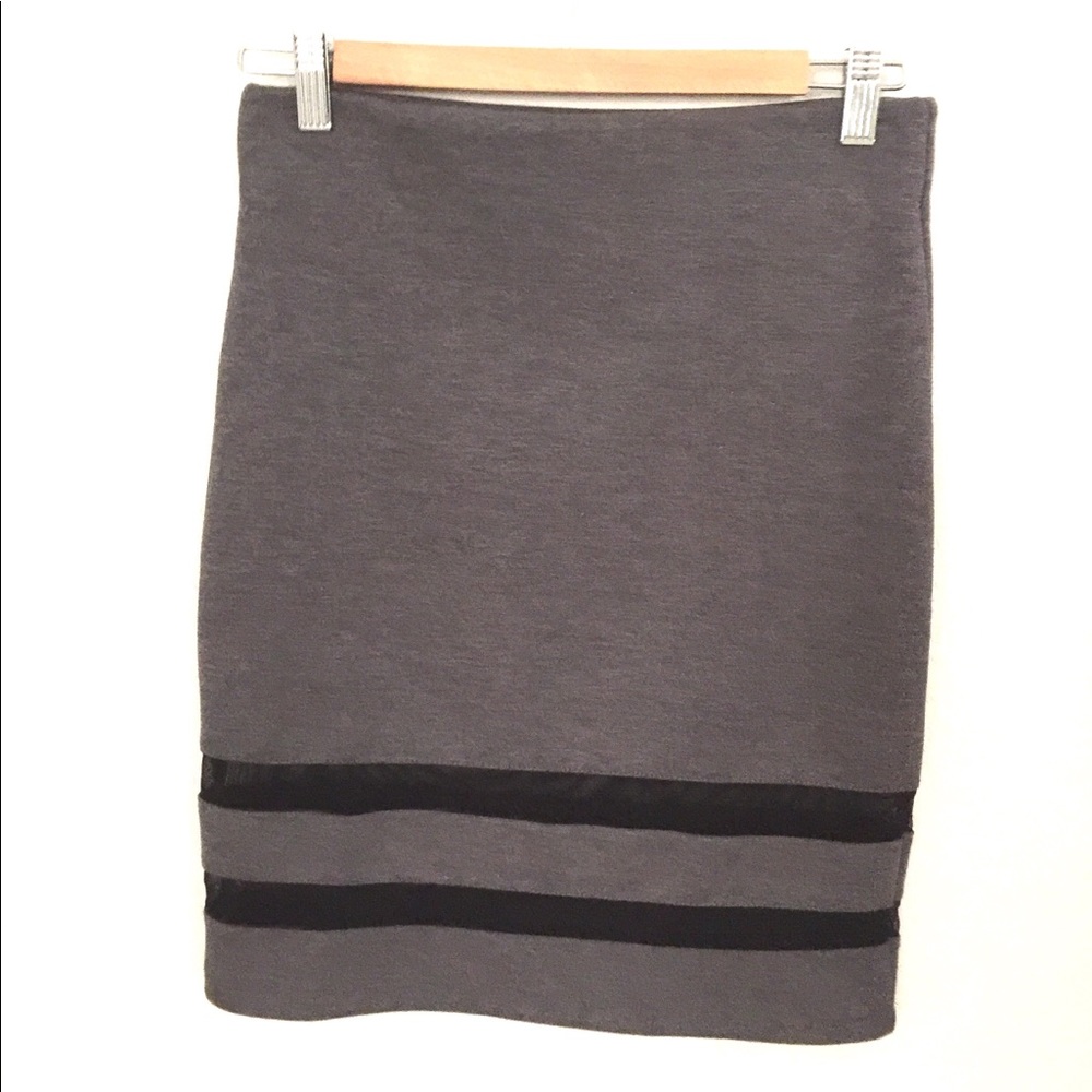 H&M gray and black cotton stretchy skirt