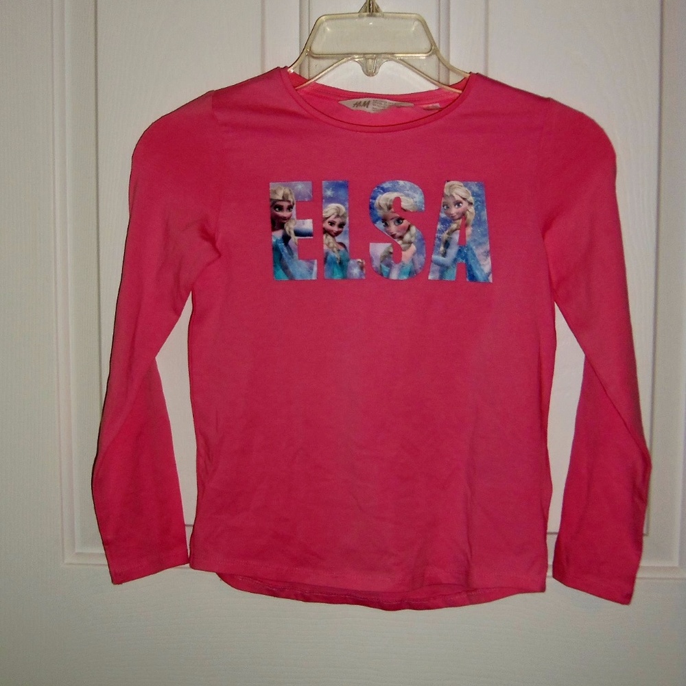 ELSA  Disney girls pink long sleeve shirt sz 6