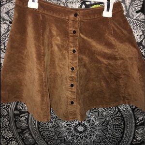 Brandy Melville Button Down Brown Corduroy Skirt