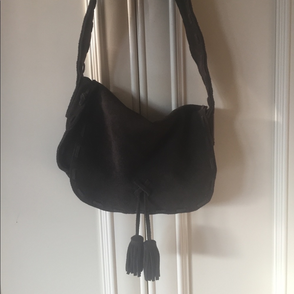 Brown suede Abercrombie purse