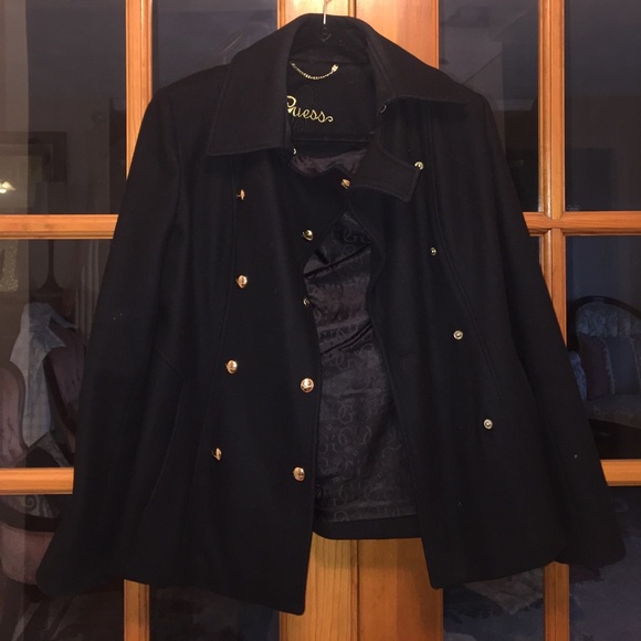 Guess Wool Double Ted Coat Winter White Medium Guess Wool Winter Coat