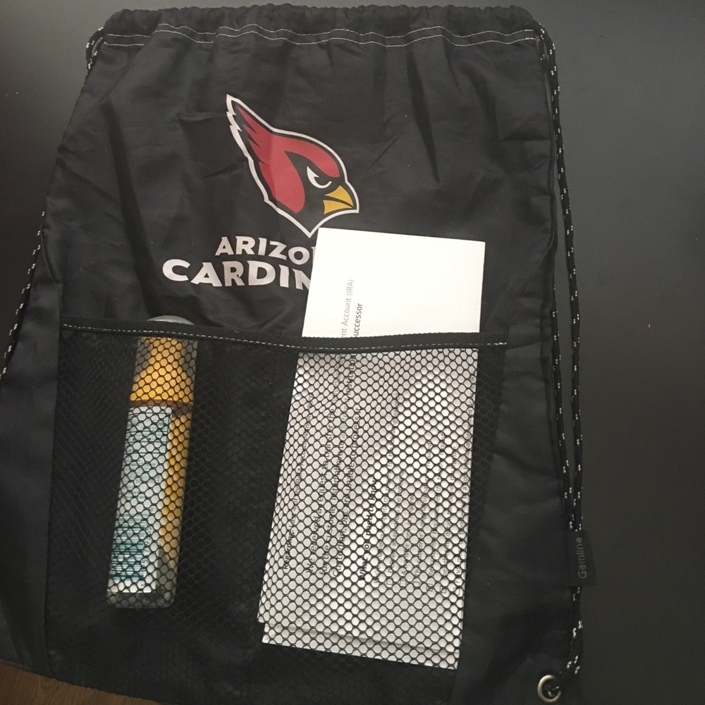 NFL Cardinals Pullstring Backpack - Picture 2 of 4
