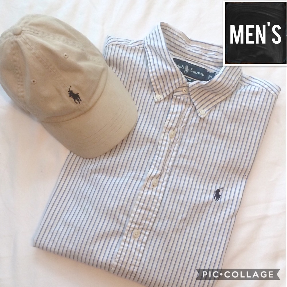 ⭐️MOVING SALE⭐️Ralph Lauren blue striped shirt