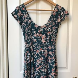 Green Floral Pattern Dress