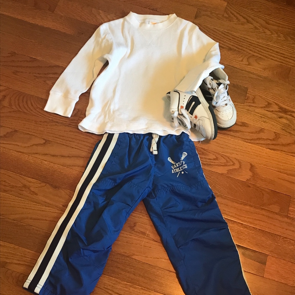 Gymboree White Long Sleeve Waffle Tee