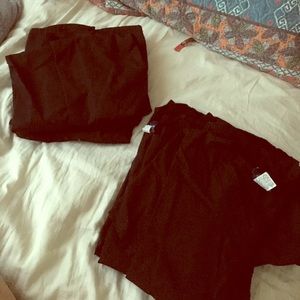 Black scrubs tops and pants