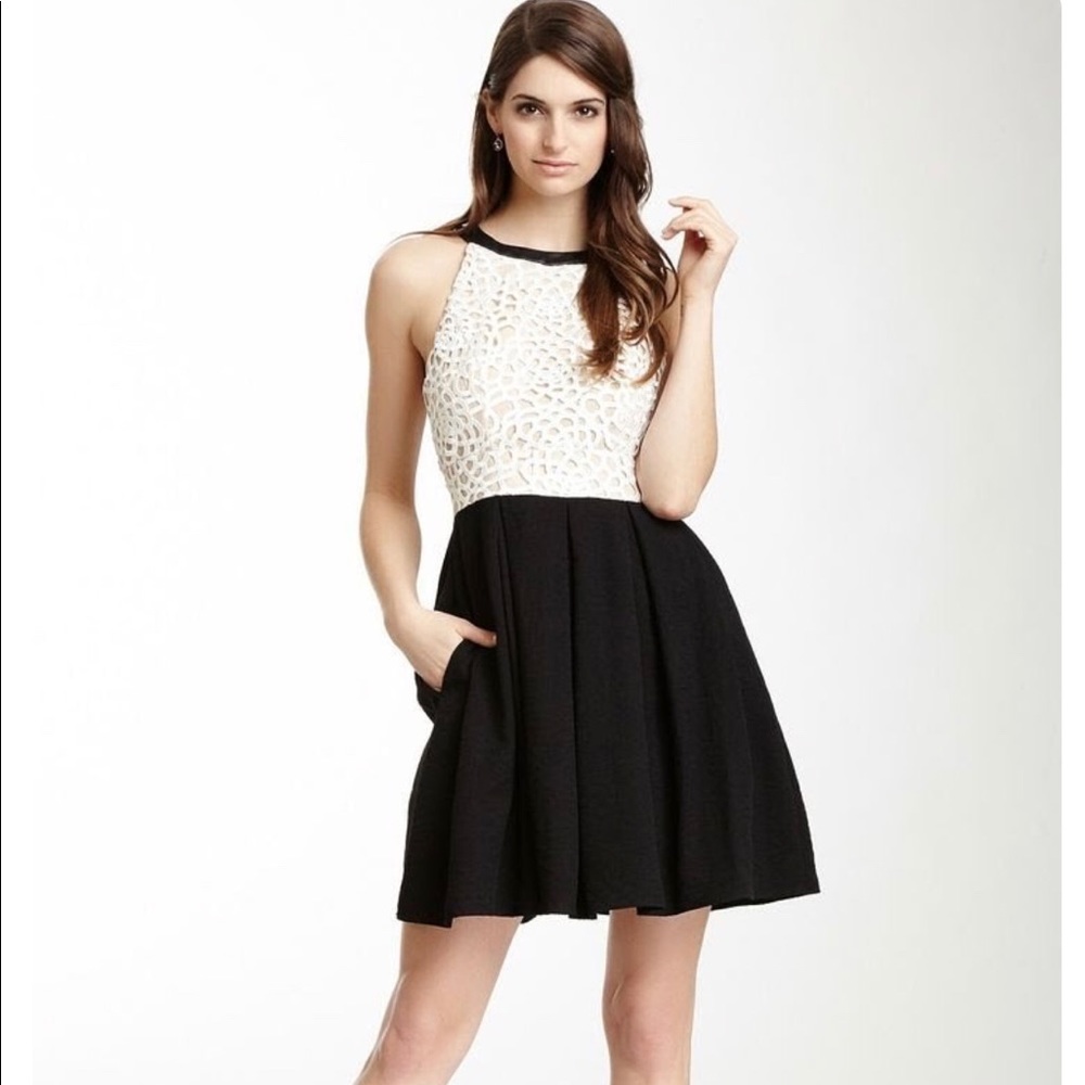 ABS by Allen Schwartz Contrast Flare Dress