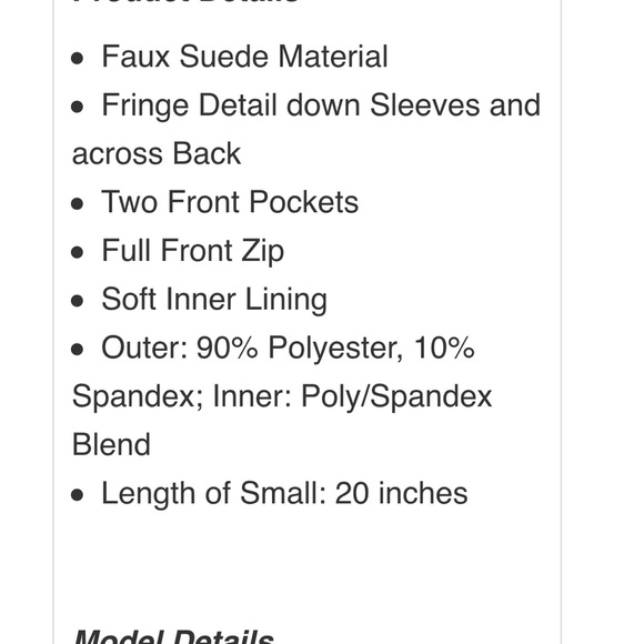 1 left!!! Savannah Suede Fringe Jacket - Picture 8 of 8