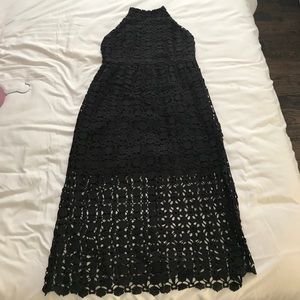 Crochet high neck dress with mid length