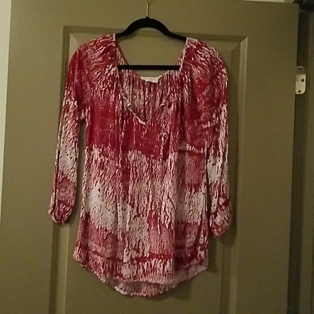 Red Patterned Blouse