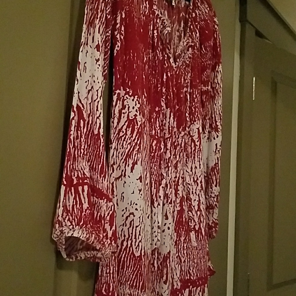 Red Patterned Blouse - Picture 3 of 3