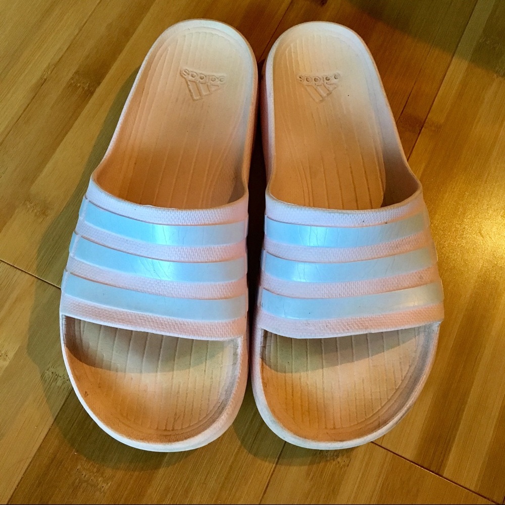 Adidas Pastel Pink Slides Used