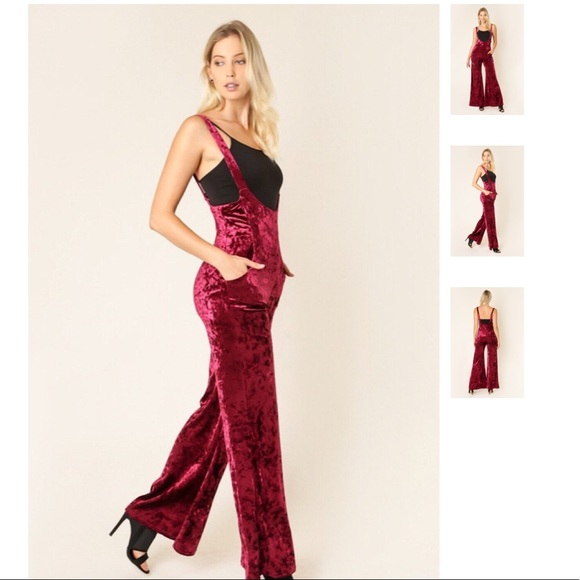 LAST 1️⃣ Red Crushed Velvet Overall - Picture 4 of 7