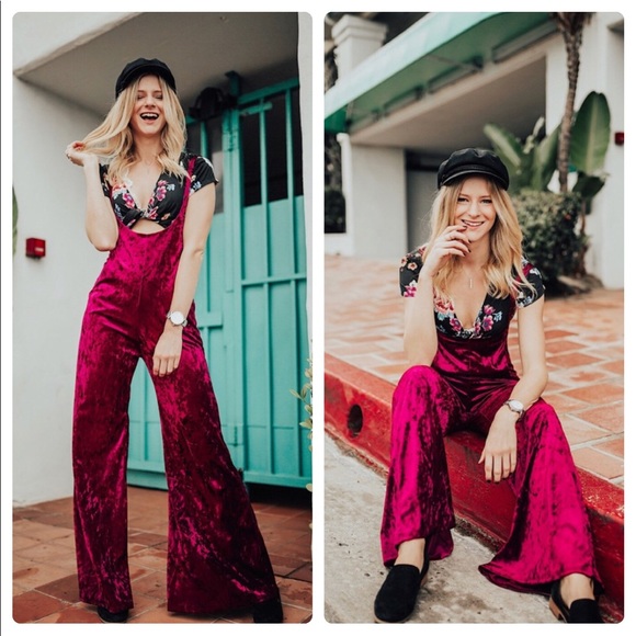 Pants - LAST 1️⃣ Red Crushed Velvet Overall