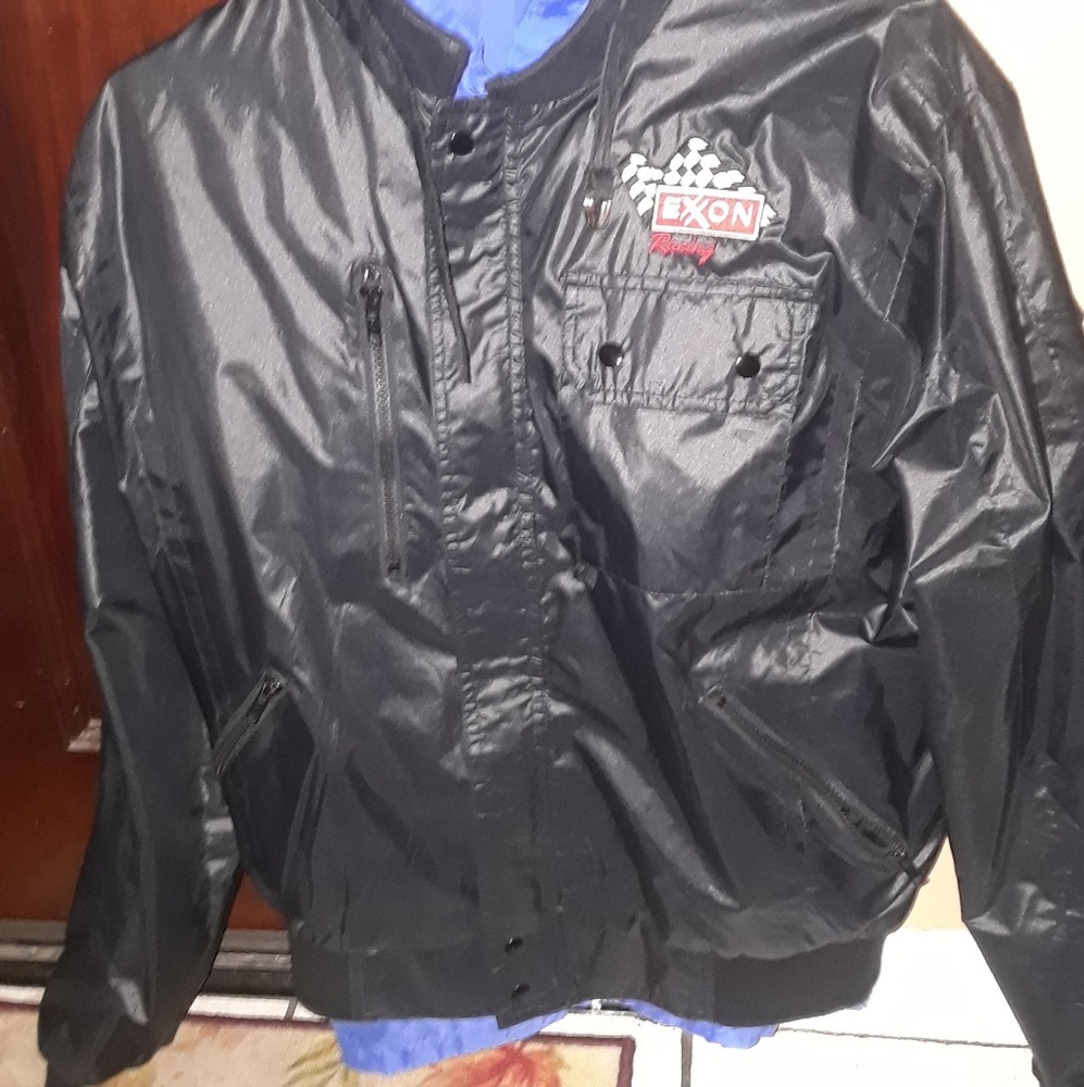Black Exxon Racing Windbreaker Jacket