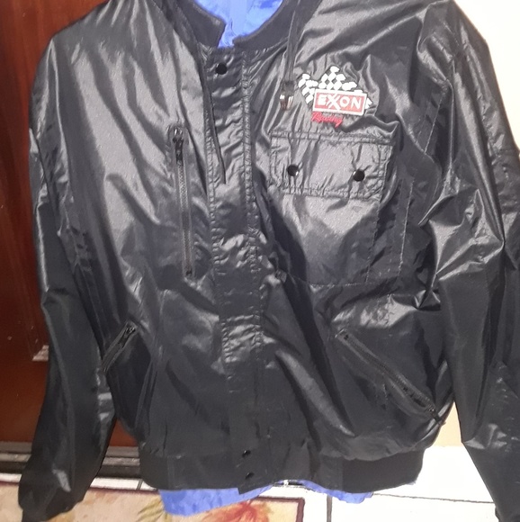 Black Exxon Racing Windbreaker Jacket - Picture 1 of 4