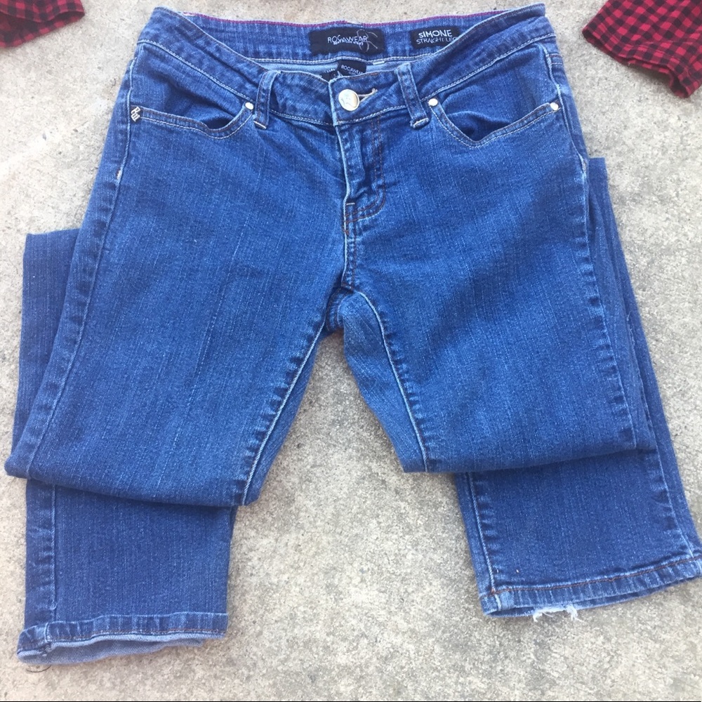 Rocawear Jeans Pink pockets  Sz 5