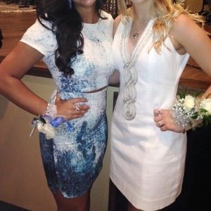 • Blue slit dress •